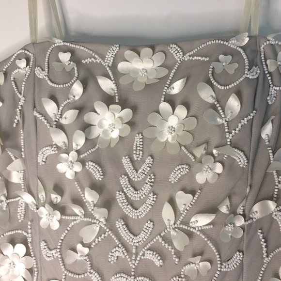 Adrianna Papell Hand-beaded 3D Floral Strapless Gown - Picture 2 of 7